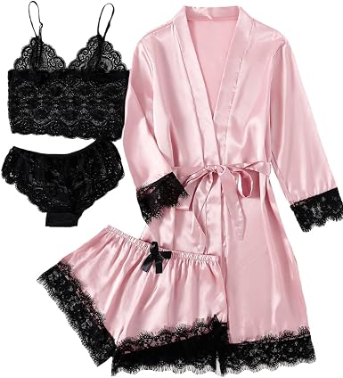 61WPgHqVG0L._AC_SX385_.jpg Kimono-Style Nightgown Sleepwear - Image 1