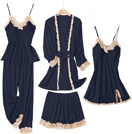 711FWK6gUWL._AC_SX425_.jpg Feminine Two-Piece Pajama Set - Image 1