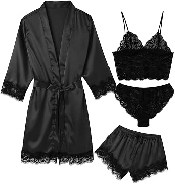 71bPmxJllQL._AC_SX342_.jpg Chic Women's Pajama Lingerie Set - Image 1
