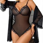 Elegant Lace-Detail One-Piece Sleepwear